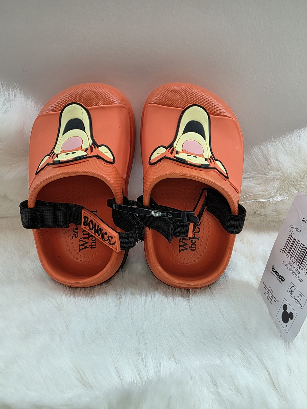 Disney Orange Tigger Kids Sandals with Black Strap